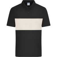 Polo colour-block UNISEX - Black/sandstone