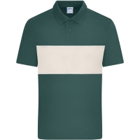 Polo colour-block UNISEX - Smoky green/sandstone