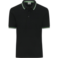 Men's Polo - Black/white/lime green