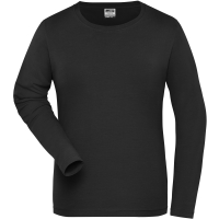 Ladies' BIO Stretch-Longsleeve Work - SOLID - - Black