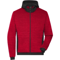 Men's Padded Hybrid Jacket - Red melange/black