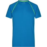 Men's Sports T-Shirt - Bright blue/bright yellow