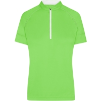 Ladies' Bike-T Half Zip - Bright green/white