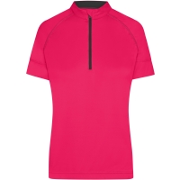 Ladies' Bike-T Half Zip - Bright pink/titan