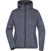 Ladies' Knitted Fleece Hoody - Denim melange/black