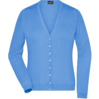 Ladies' V-Neck Cardigan - Glacier blue