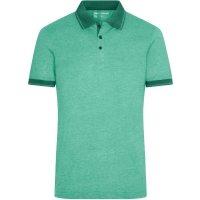 Men's Heather Polo - Green melange/dark green