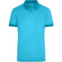 Men's Heather Polo - Turquoise melange/turquoise