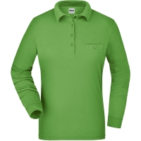 Ladies' Workwear Polo Pocket Longsleeve - Lime Green
