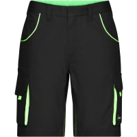 Workwear Bermudas - COLOR - - Black/lime green