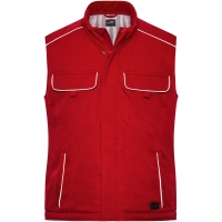 Workwear Softshell Padded Vest - SOLID - - Red