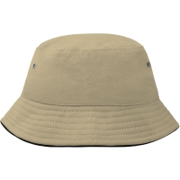 Fisherman Piping Hat for Kids - Khaki/black