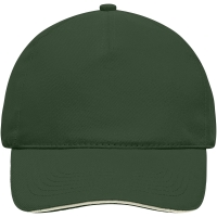 5 Panel Sandwich Cap - Dark green/natural