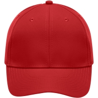 6 Panel Polyester Peach Cap - Red