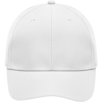 6 Panel Polyester Peach Cap - White