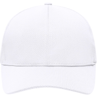 6 Panel Sport Mesh Cap - White