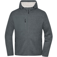 Workwear Knitted Fleece Jacket - Metal grey melange/nature