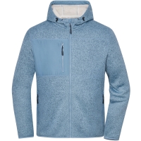 Workwear Knitted Fleece Jacket - Steel blue melange/nature