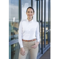 Long-Sleeve Ladies' Blouse Active-Stretch with modern fit - White