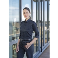 Ladies' Blouse Active-Stretch with 3/4-Sleeves in Slim-Fit - Black