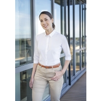 Ladies' Blouse Active-Stretch with 3/4-Sleeves in Slim-Fit - White