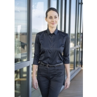 Ladies' Blouse Active-Stretch with 3/4-Sleeves in Modern-Fit - Black