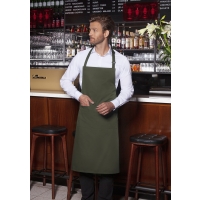 Bib Apron Basic with Buckle and Pocket - Moss green