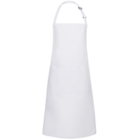 XXL Oversized Bib Apron Basic with Buckle and Pocket - White