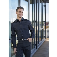 Long-Sleeve Men´s Shirt Active-Stretch in Slim-Fit - Black