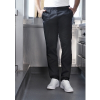 Slip-on Trousers Essential, from Sustainable Material, 65% GRS Certified Recycled Polyester / 35% Conventional Cotton - Black