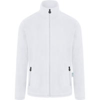 Men's Workwear Fleece Jacket Warm-Up, from Sustainable Material, 100% GRS Certified Recycled Polyester - White