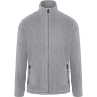 Men's Workwear Fleece Jacket Warm-Up, from Sustainable Material, 100% GRS Certified Recycled Polyester - Platinum grey