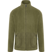 Men's Workwear Fleece Jacket Warm-Up, from Sustainable Material, 100% GRS Certified Recycled Polyester - Moss green