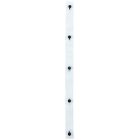 Button Strip 5-hole, 12 cm spacing, 2 Pieces / Pack - White