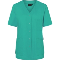 Short-Sleeve Ladies' Tunic Essential, from Sustainable Material, 65% GRS Certified Recycled Polyester / 35% Conventional Cotton - Emerald green