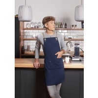 Bib Apron Urban-Nature with Cross Straps and Big Pocket - Steel blue