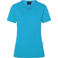 Ladies' Workwear T-Shirt Casual-Flair, from Sustainable Material, 51% GRS Certified Recycled Polyester / 46% Conventional Cotton / 3% Conventional Elastane - Pacific blue