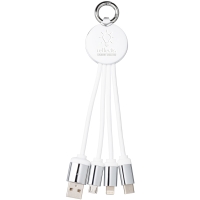 3-in-1 Charging Cable with Light - White / white