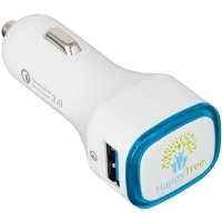 USB car charger Quick Charge 2.0® - Light blue